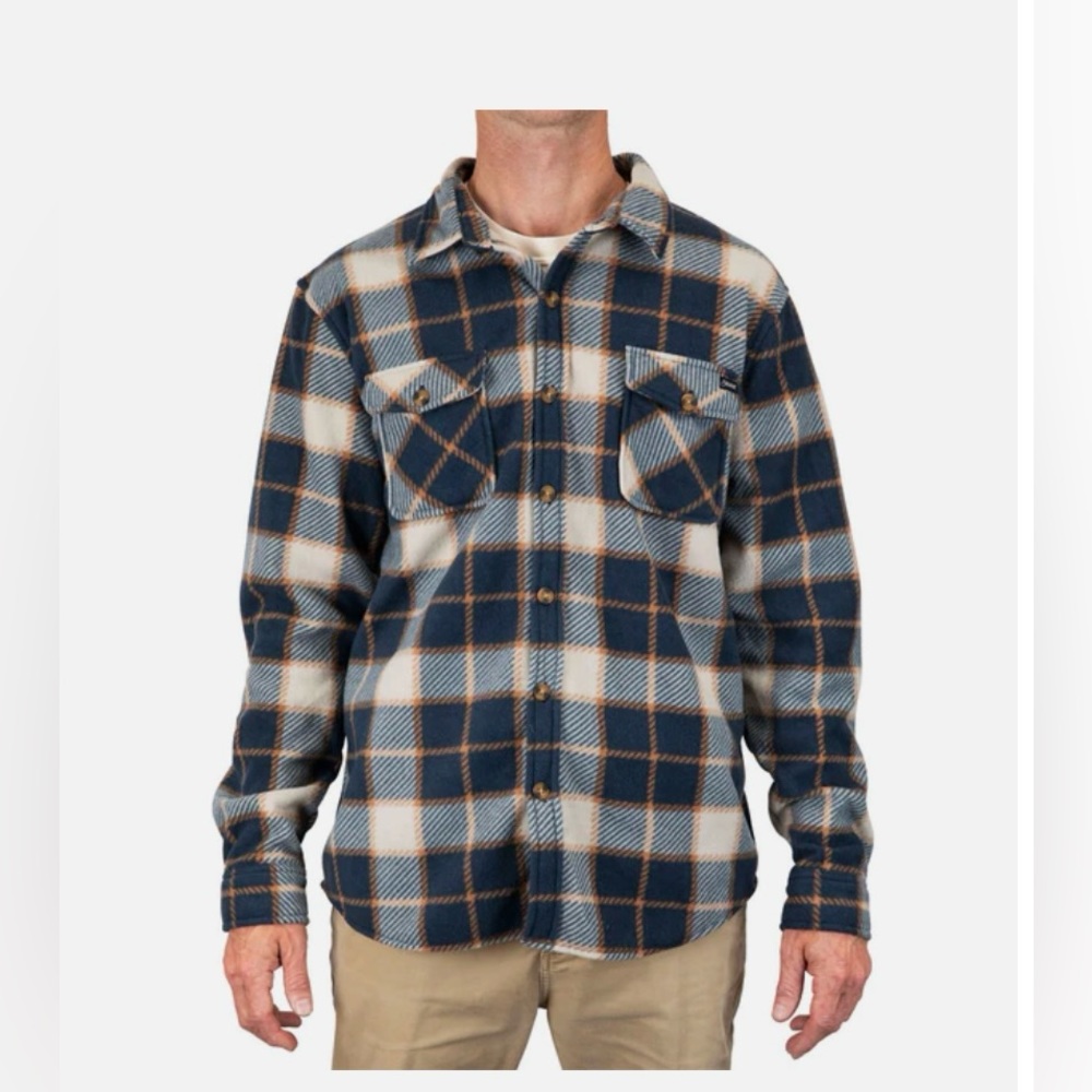 Boston traders men’s XXL polar‎ fleece plaid jacket with quilted lines